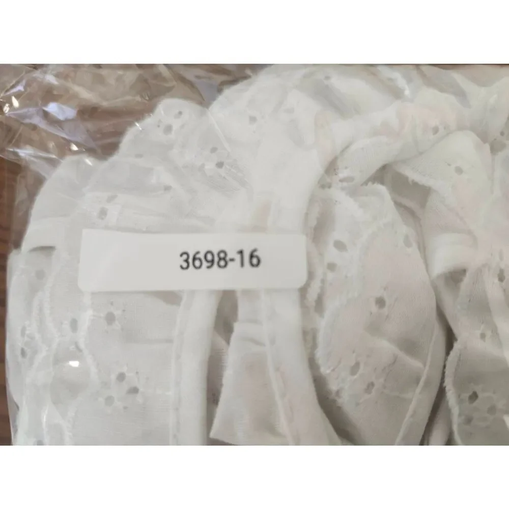 Lace Trim, White Cotton Eyelet Edging 3/4